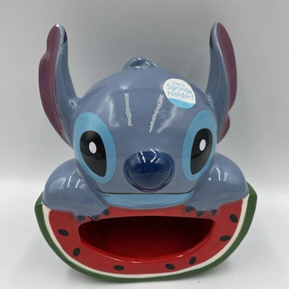 Disney Lilo & Stitch Watermelon Hand Painted Ceramic Sponge Holder - NWT - Picture 1 of 5